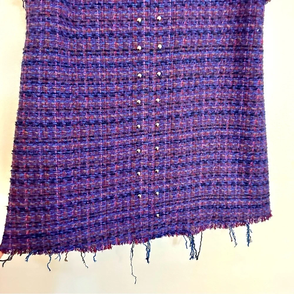 Zara Teen Purple Blue Pink Tweed Jumper Dress Size 11-12